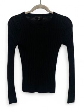 J. Crew Black Ribbed Long Sleeve Sweater